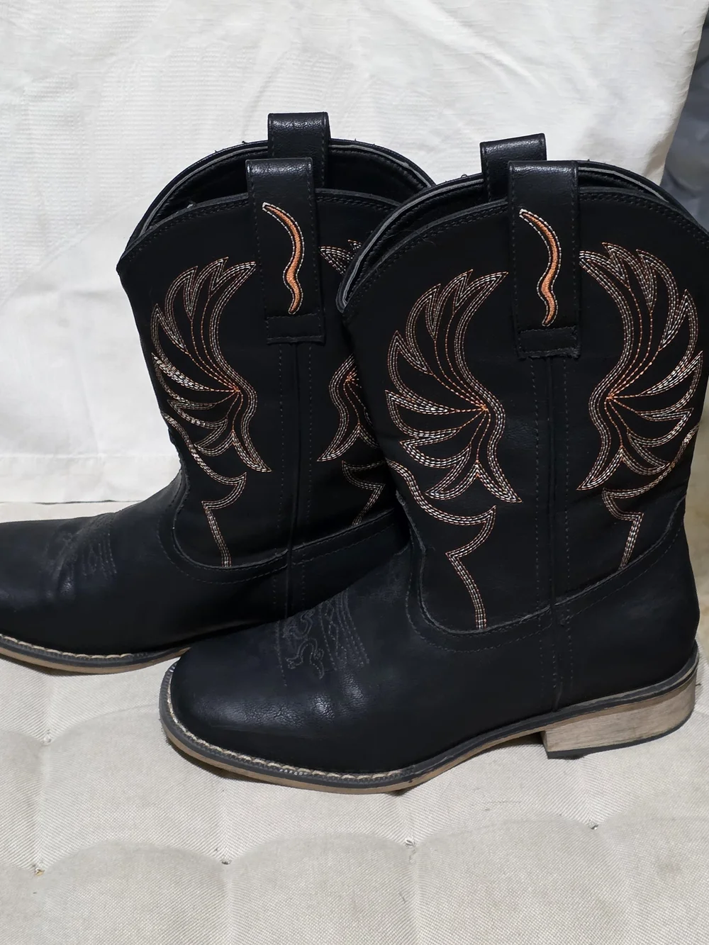 Black Kids Cowboy Boots - Youth Western Riding Boots Used Size 5